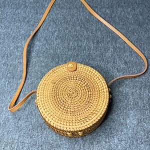 Urban Outfitters Circle Straw Crossbody Purse